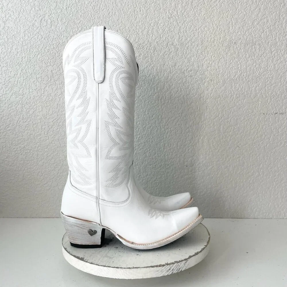 Lane MEGAN MORONEY Cowboy Boots Smokeshow Womens 10 White Western Cowgirl Tall - Picture 2 of 15
